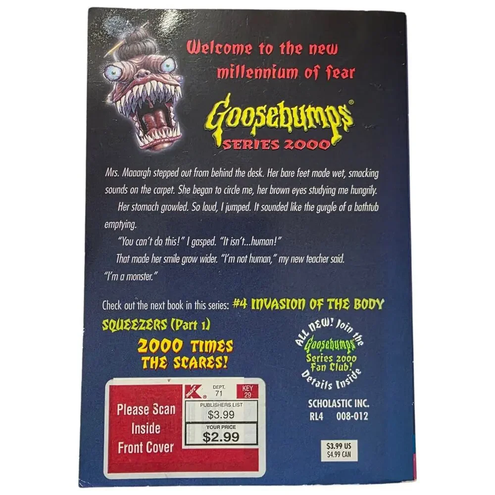 Goosebumps Series 2000 Creature Teacher R.L. Stine 1998 1st Printing PB